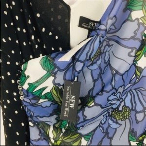 Sfw Periwinkle Black Contrasting Design Sleeveless Midi Length Dress XS - Picture 7 of 11